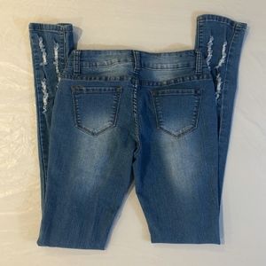Fashion Nova Low Waisted Distressed Jeans Size 0